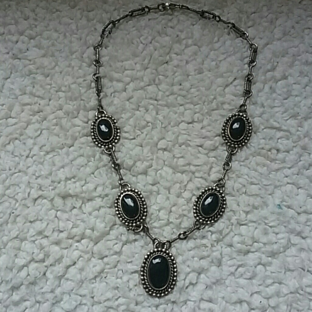 Mexico genuine black onyx necklace